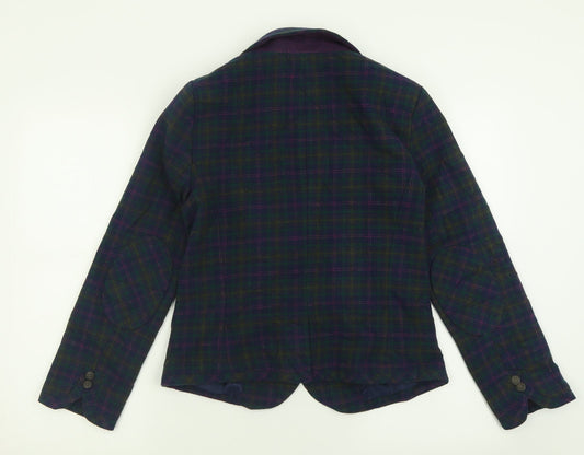 Atmosphere Womens Black Plaid Jacket Size 12 Button