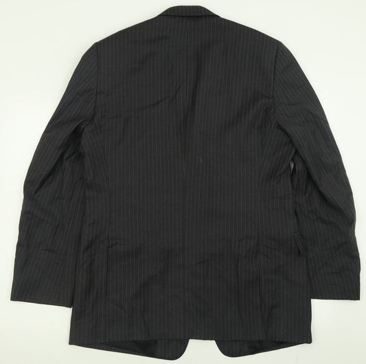 jaegar Mens Grey Striped Wool Jacket Suit Jacket Size 42