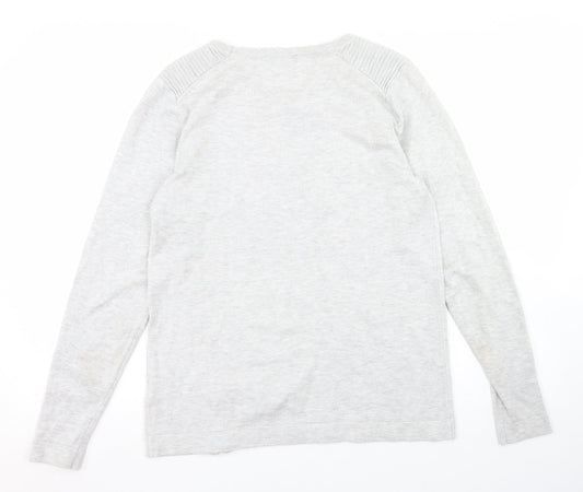 Tatown Womens Grey Viscose Basic T-Shirt Size S Round Neck