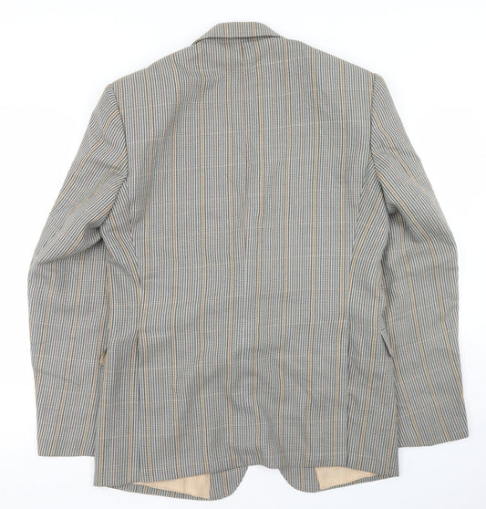 Man International Mens Multicoloured Houndstooth Polyester Jacket Blazer Size 36