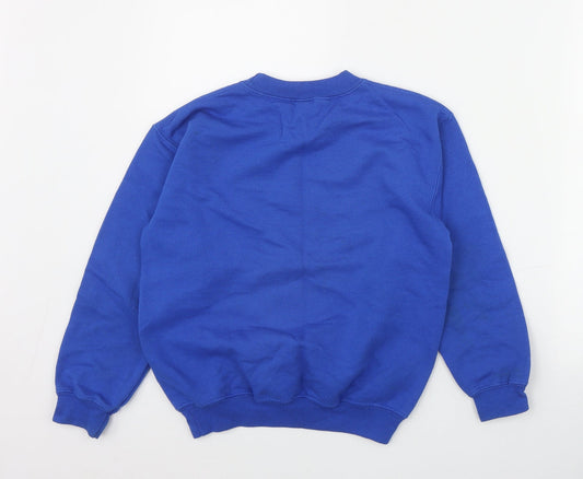 Gildan Boys Blue Cotton Pullover Sweatshirt Size S Pullover