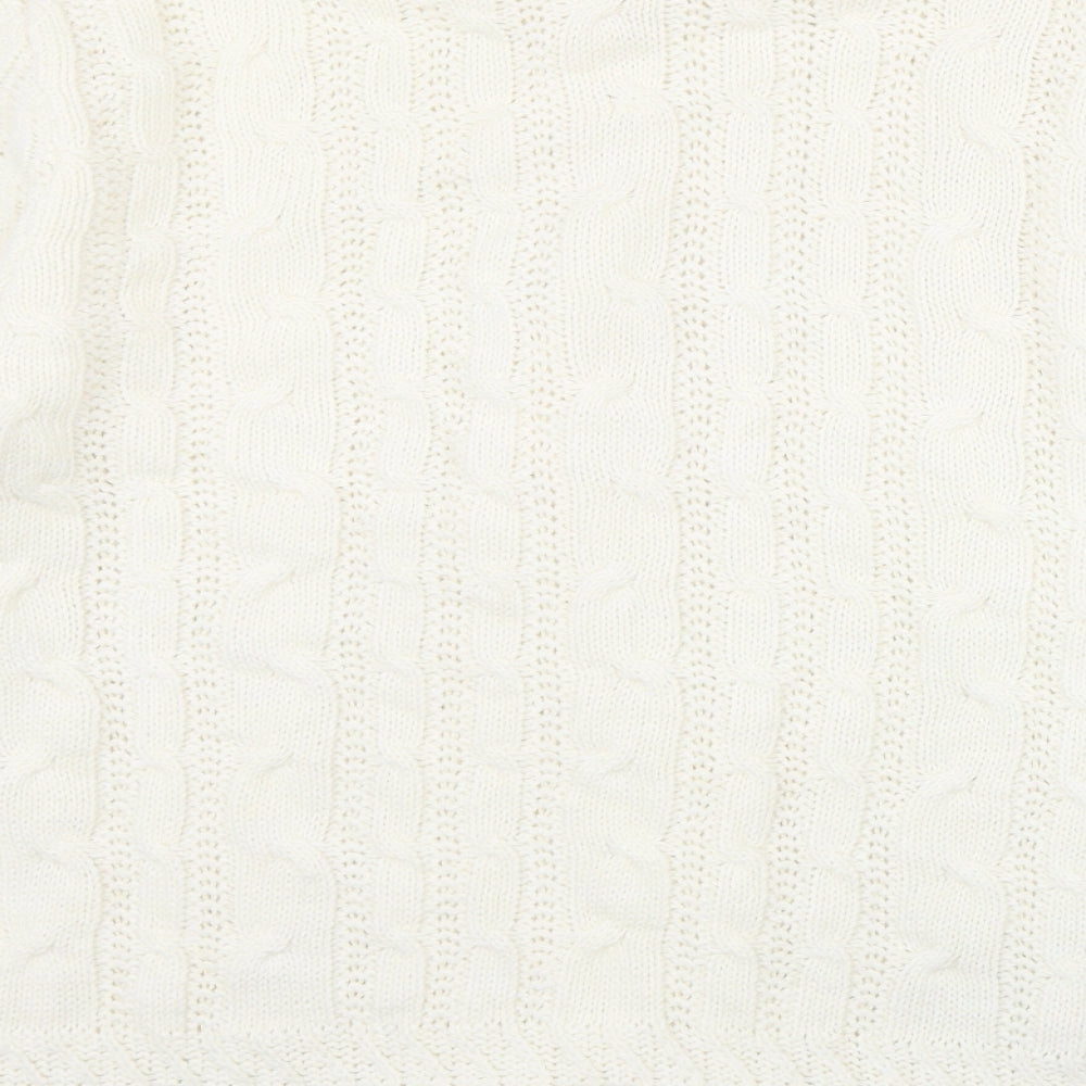 Fashion Alert Womens Ivory V-Neck Acrylic Cardigan Jumper Size S