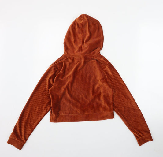 Candy Couture Girls Orange Polyester Pullover Hoodie Size 11 Years Pullover