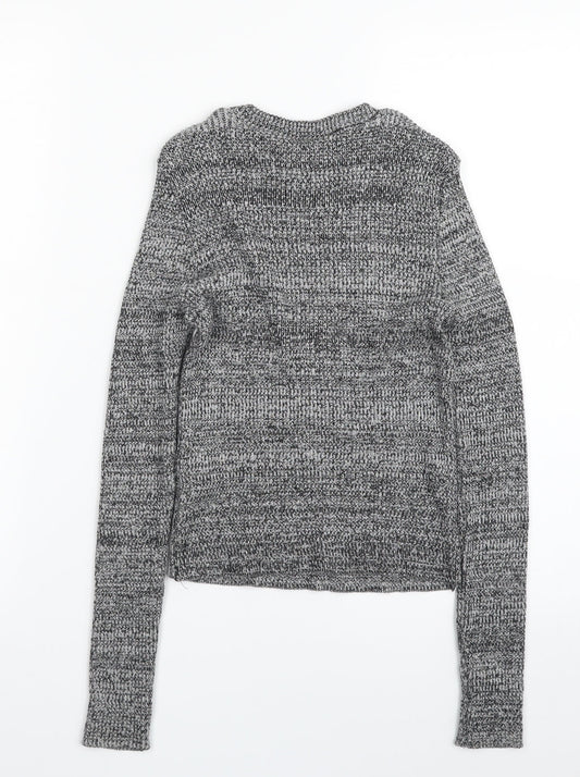 New Look Girls Grey Crew Neck Acrylic Pullover Jumper Size 12 Years Pullover