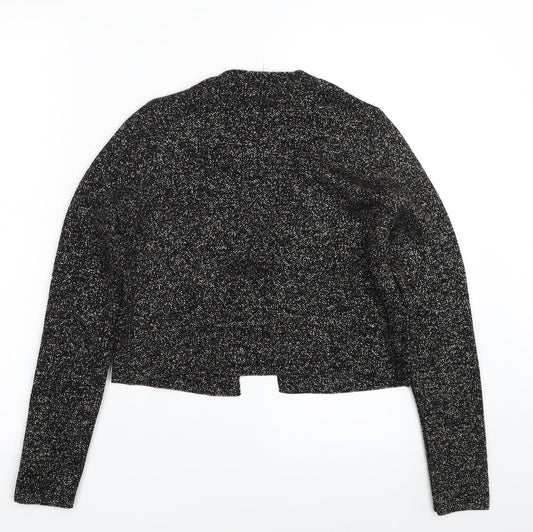 George Girls Black V-Neck Acrylic Cardigan Jumper Size 11-12 Years Tie