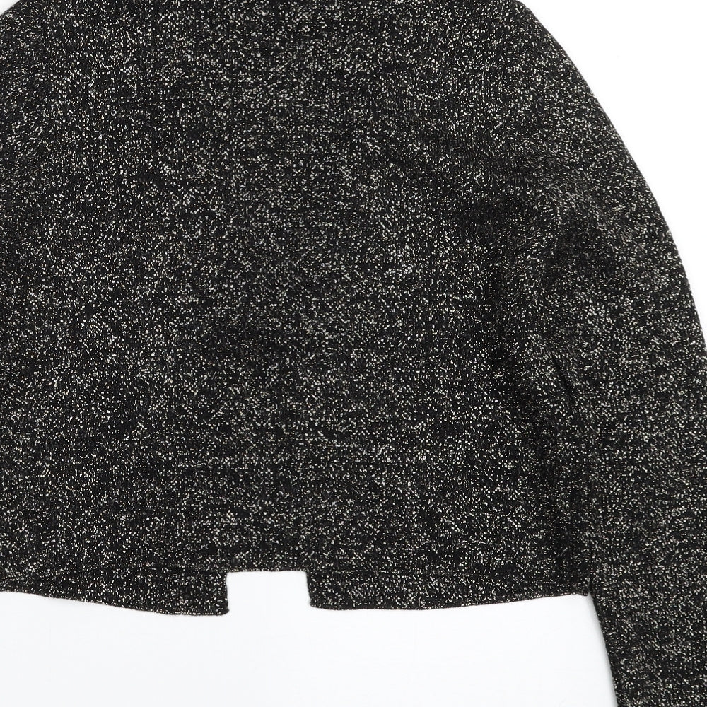 George Girls Black V-Neck Acrylic Cardigan Jumper Size 11-12 Years Tie