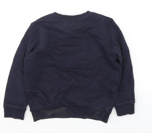 F&F Boys Blue Cotton Pullover Sweatshirt Size 4-5 Years