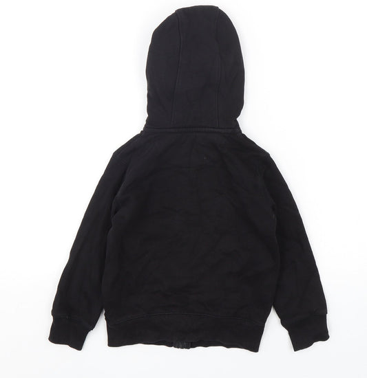 Matalan Boys Black Cotton Full Zip Hoodie Size 5 Years