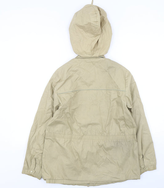 Solar Girl Womens Beige Parka Coat Size 12