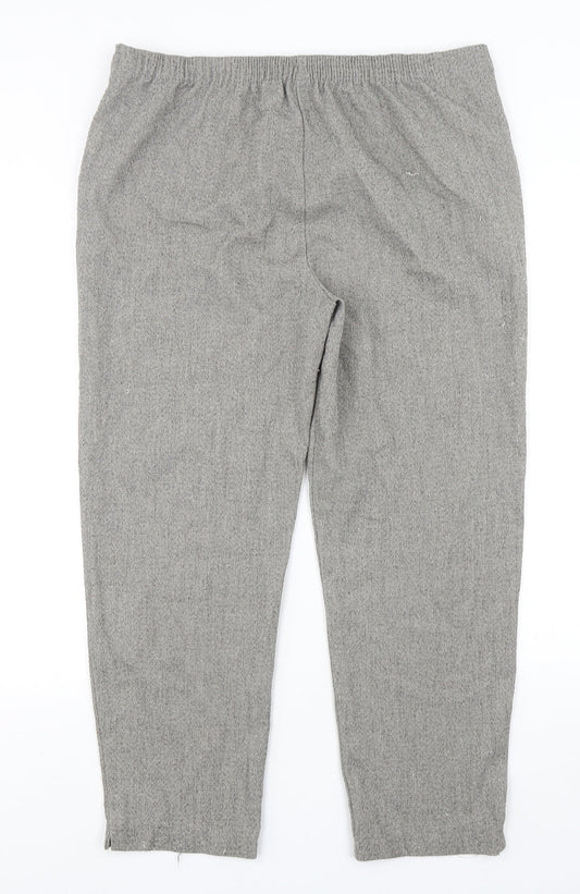 Emma Collction Womens Grey Polyester Trousers Size 16 L27 in Regular