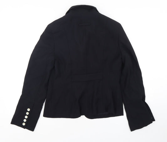 Anne Klein Womens Black Polyester Jacket Blazer Size 8