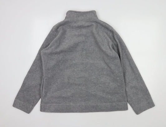 Isle Womens Grey 100% Polyester Full Zip Sweatshirt Size L Zip
