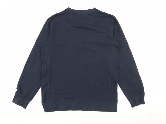 Garment Makers Mens Blue Cotton Pullover Sweatshirt Size L