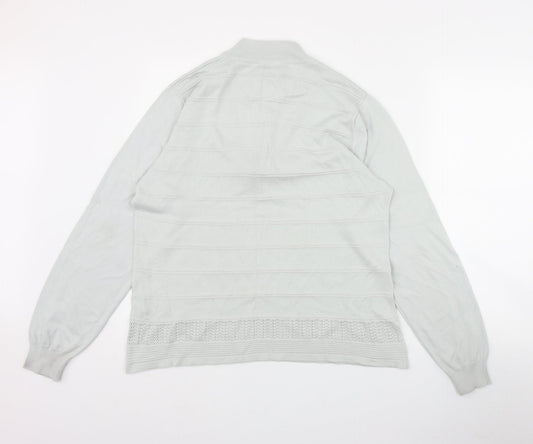 Island Green Womens Grey High Neck Cotton Pullover Jumper Size 18