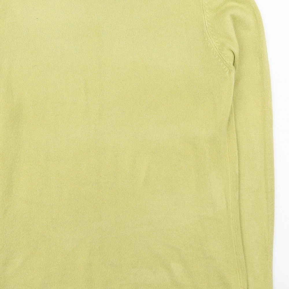 BM Womens Green High Neck Acrylic Pullover Jumper Size S