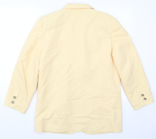 Klass Womens Yellow Polyester Jacket Suit Jacket Size 12