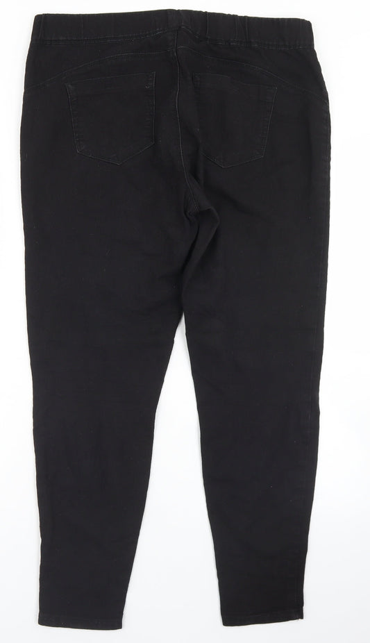 Denim co Womens Black Cotton Jegging Jeans Size 16 L26 in Regular