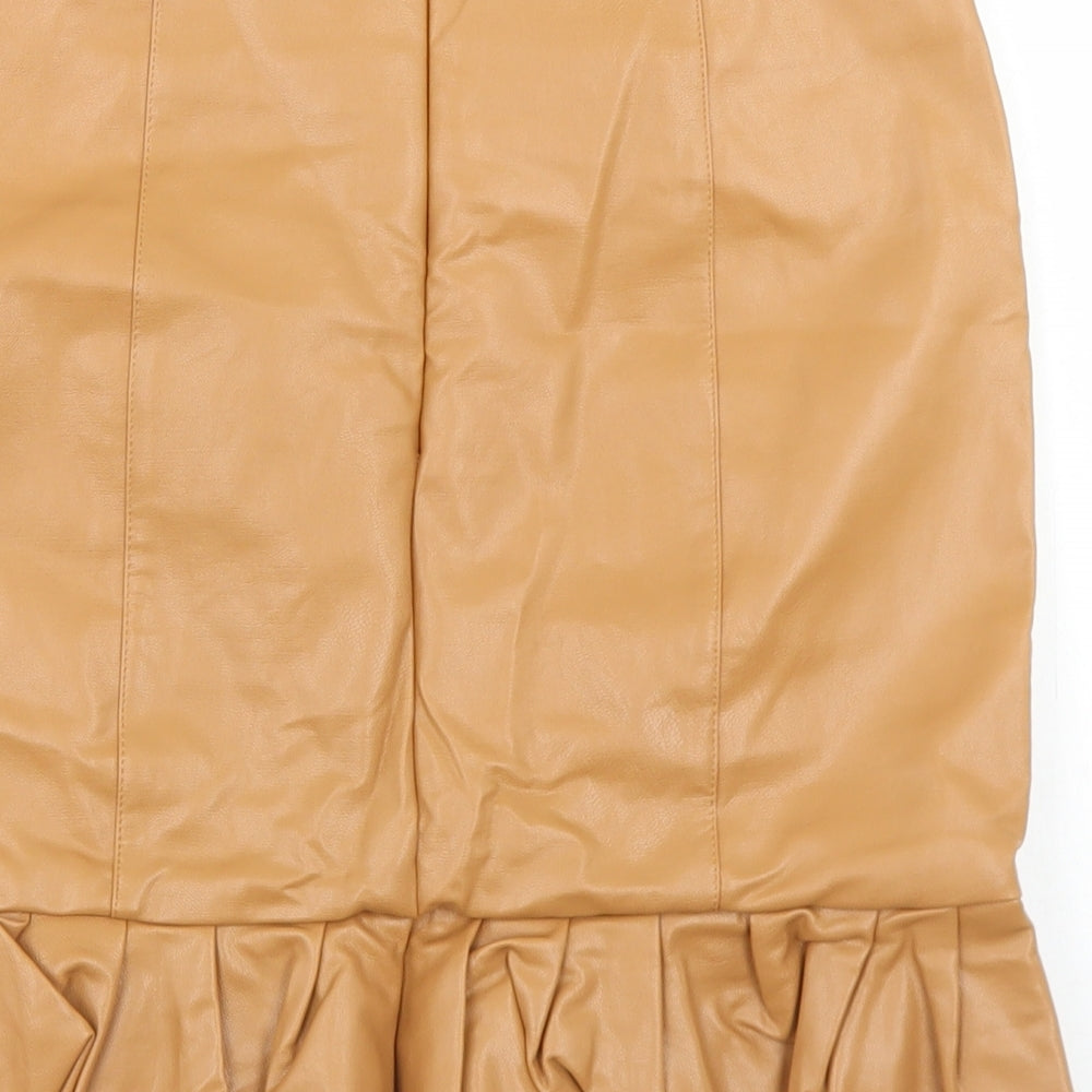 Cherry Koko Womens Brown Polyester Trumpet Skirt Size M Zip