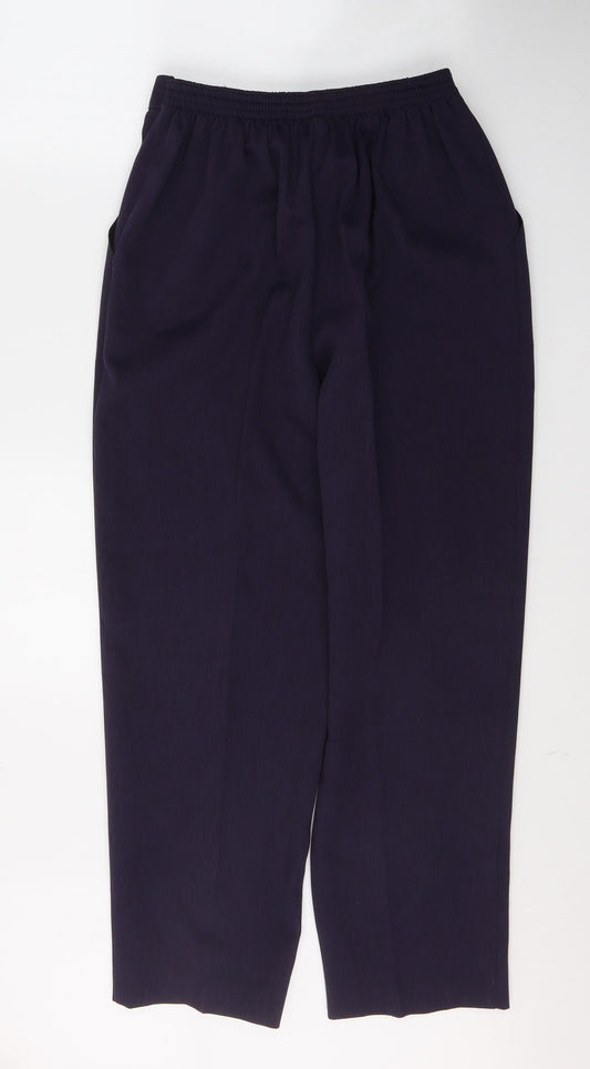 Made in the UK Womens Purple Polyester Trousers Size 16 L28 in Regular