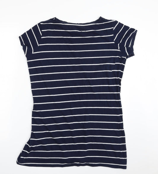 F&F Womens Blue Striped 100% Cotton Top Nightshirt Size 12 - Bed, I love you