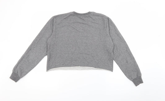 Pull & Bear Womens Grey Polyester Pullover Sweatshirt Size XS