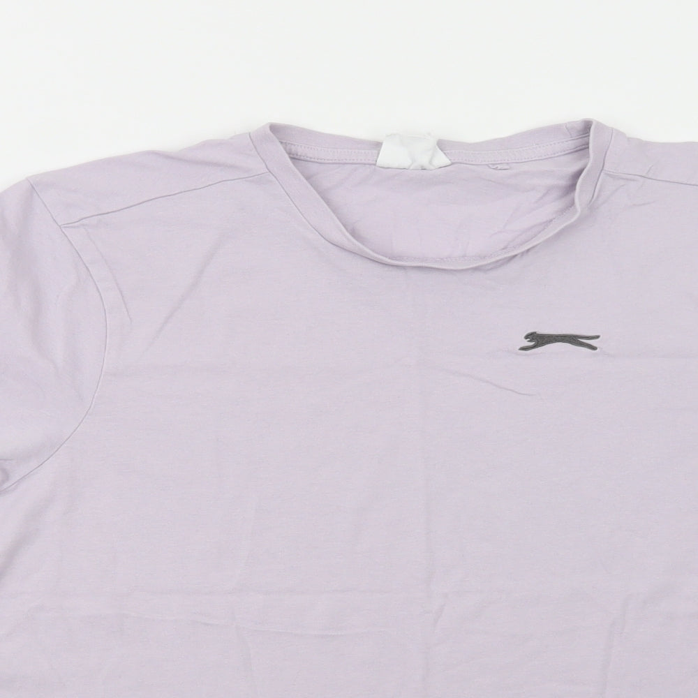 Slazenger Mens Purple Cotton T-Shirt Size S Crew Neck