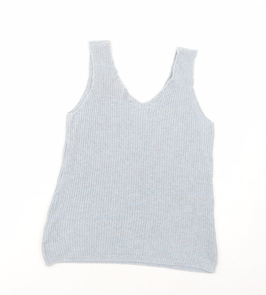 Dorothy Perkins Womens Blue Acrylic Basic Tank Size 12 V-Neck