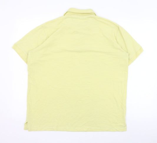 Empty Mens Yellow Polyester Polo Size L Collared Pullover