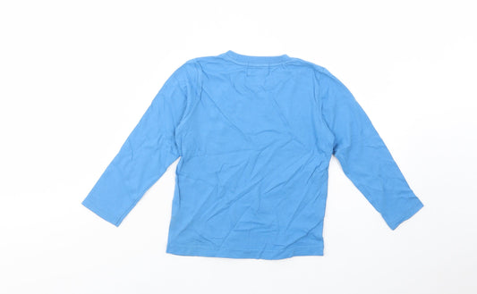 Giordano Boys Blue Cotton Pullover T-Shirt Size 4 Years Crew Neck Pullover - Born This Cute