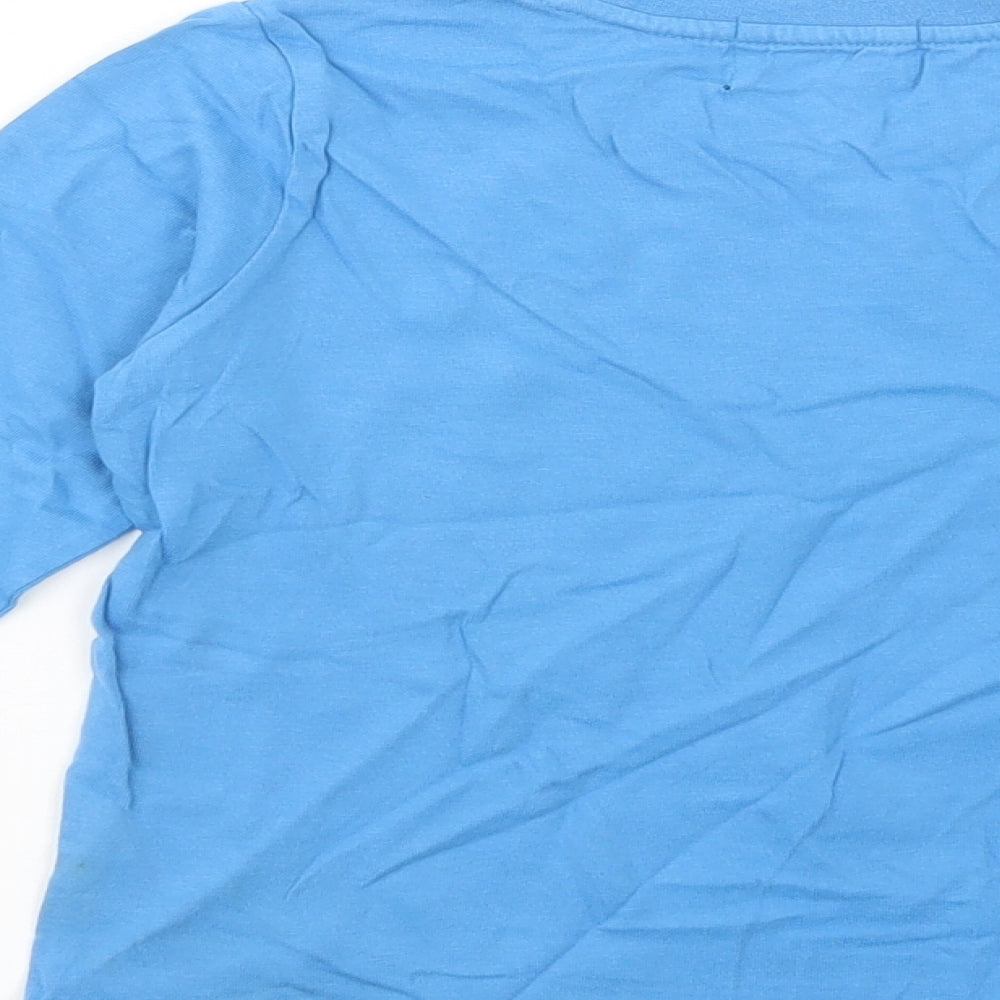 Giordano Boys Blue Cotton Pullover T-Shirt Size 4 Years Crew Neck Pullover - Born This Cute