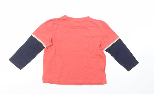 Mothercare Boys Pink Cotton Pullover T-Shirt Size 4-5 Years Crew Neck Pullover - Skater Dude