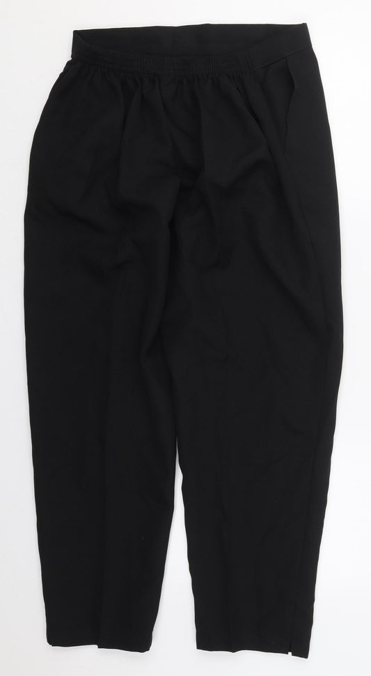 Preworn Womens Black Polyester Trousers Size 30 in L25 in Regular