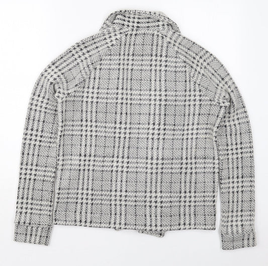 NEXT Womens Grey Check Jacket Coatigan Size 8