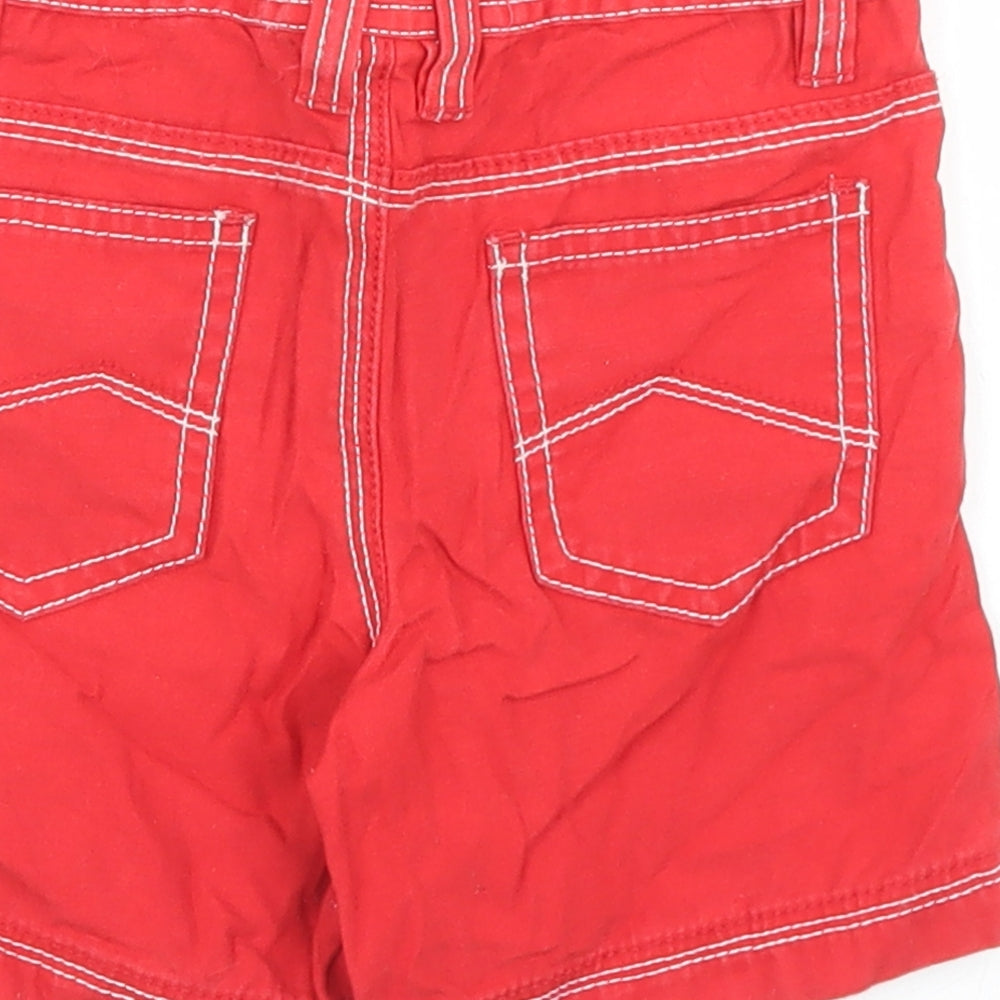 George Boys Red Cotton Cropped Trousers Size 12-18 Months Button