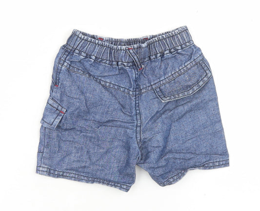 NEXT Girls Blue Linen Cropped Trousers Size 3-6 Months