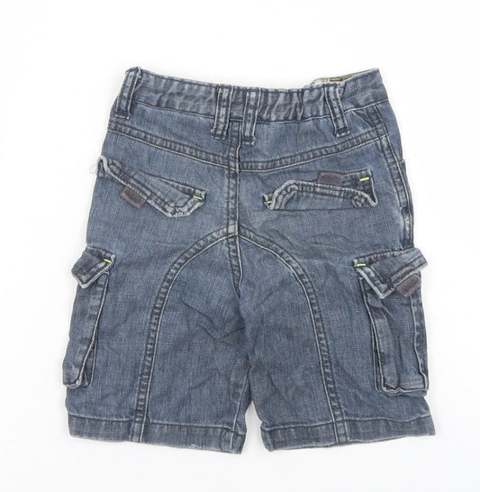 Rocha Little Rocha Boys Blue Cotton Cropped Jeans Size 12-18 Months Snap