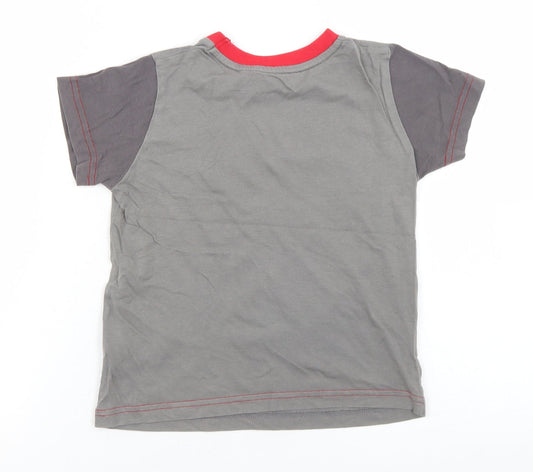 Marks and Spencer Boys Grey Cotton Basic T-Shirt Size 3-4 Years Crew Neck - Liverpool FC