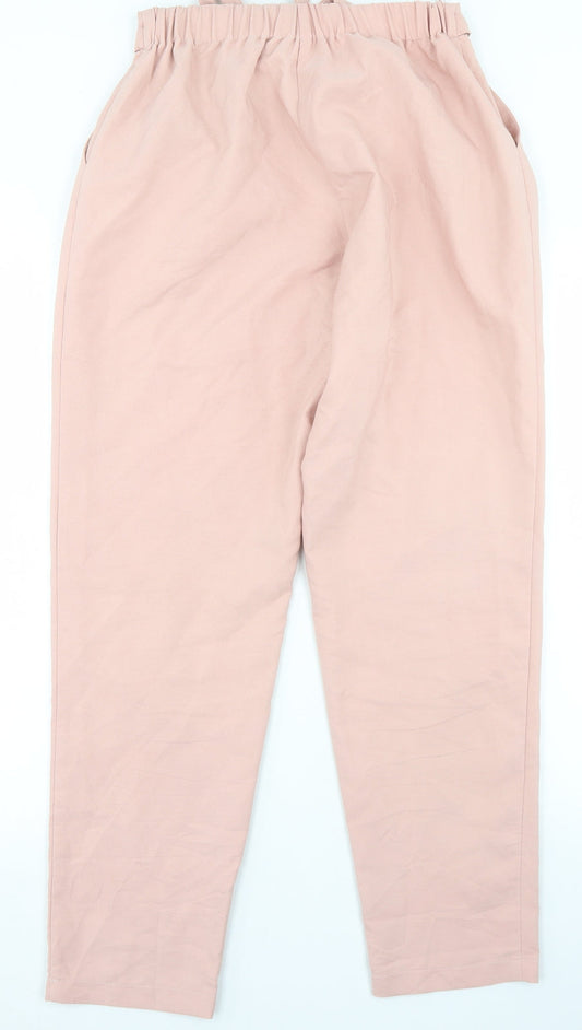 Lexie & Lola Womens Pink Polyester Trousers Size 12 L26 in Regular