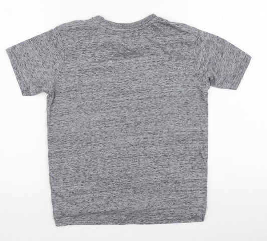 George Boys Grey Polyester Jersey T-Shirt Size 7-8 Years Round Neck Pullover - Urban
