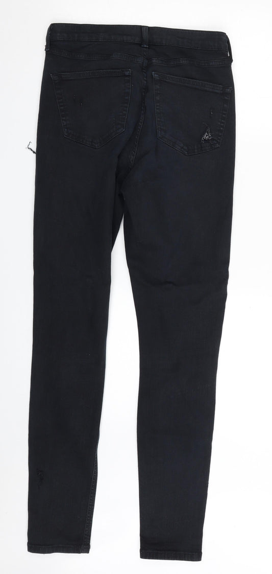 Topshop Womens Blue Cotton Skinny Jeans Size 30 in L30 in Slim Zip