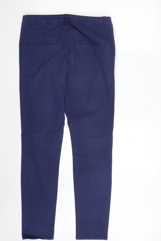 H&M Womens Blue Cotton Jegging Jeans Size 14 L30 in Slim Zip