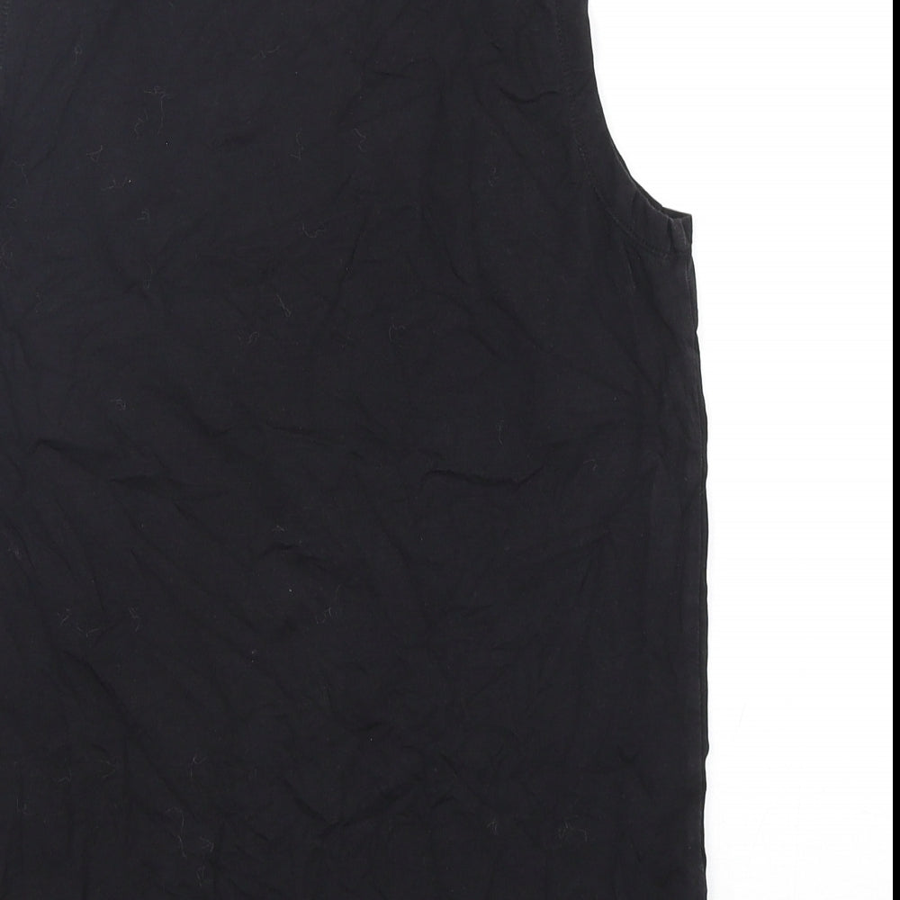 Pursue Fitness Womens Black Cotton Basic Tank Size S Round Neck Pullover