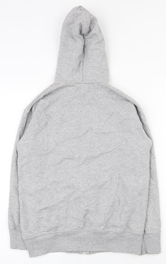 Preworn Girls Grey Cotton Full Zip Hoodie Size S Zip
