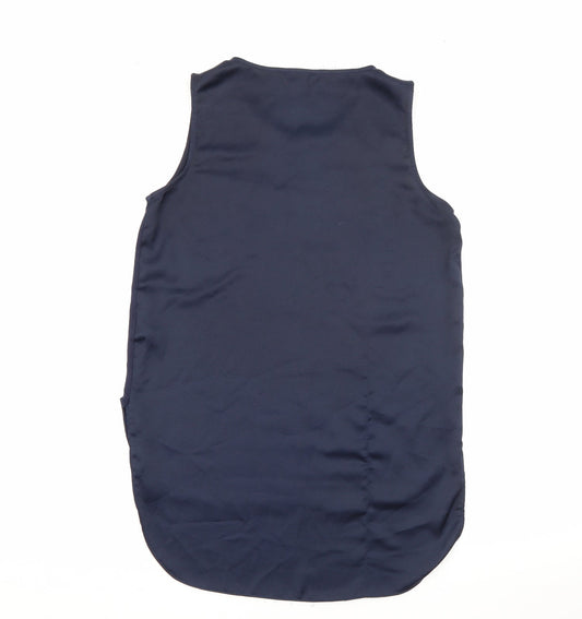 New Look Womens Blue Viscose Camisole Tank Size 10 Round Neck