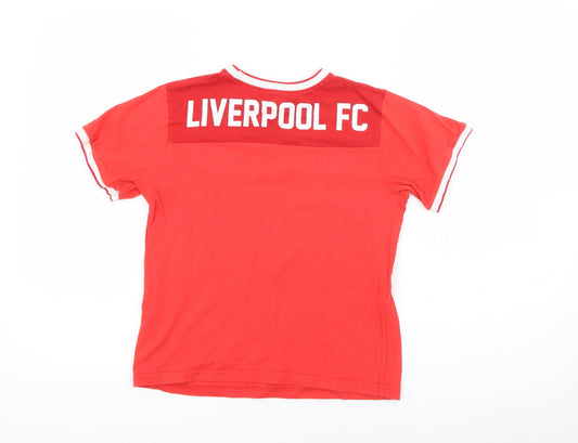 Liverpool FC Boys Red Cotton Basic T-Shirt Size 8 Years Crew Neck