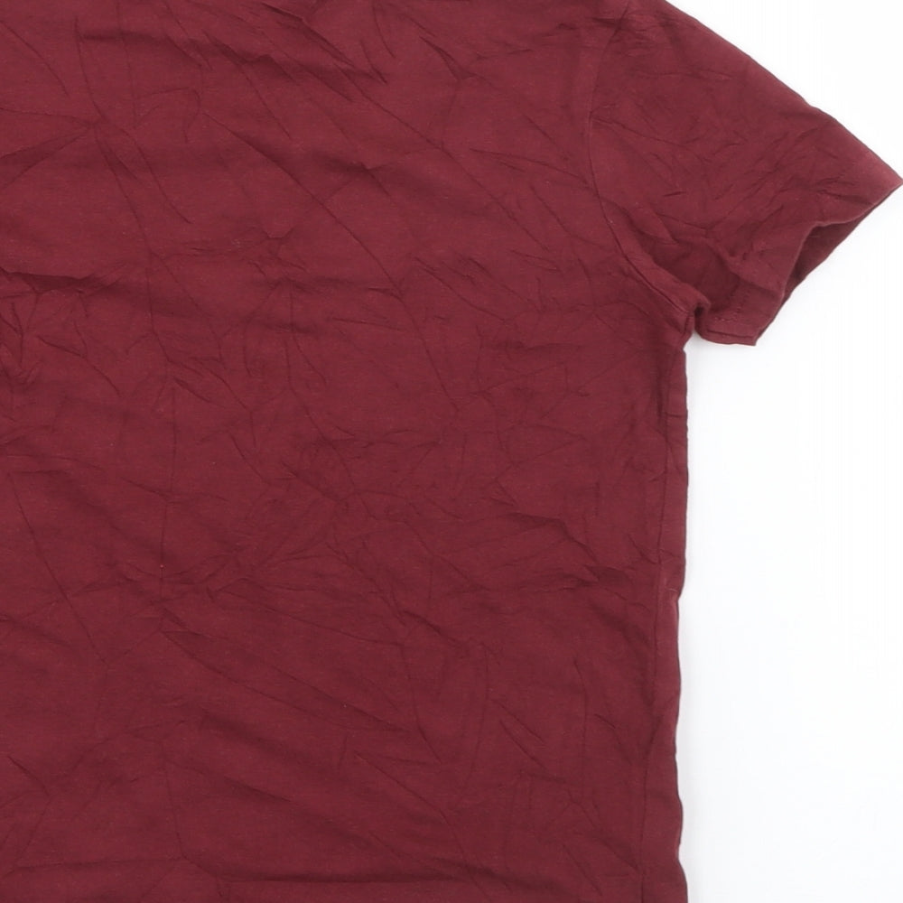 George Boys Red Cotton Pullover T-Shirt Size 5-6 Years Crew Neck