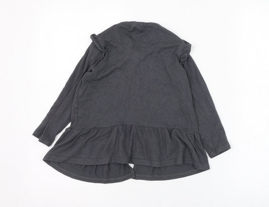 George Girls Grey Round Neck Polyester Cardigan Jumper Size 3-4 Years Button