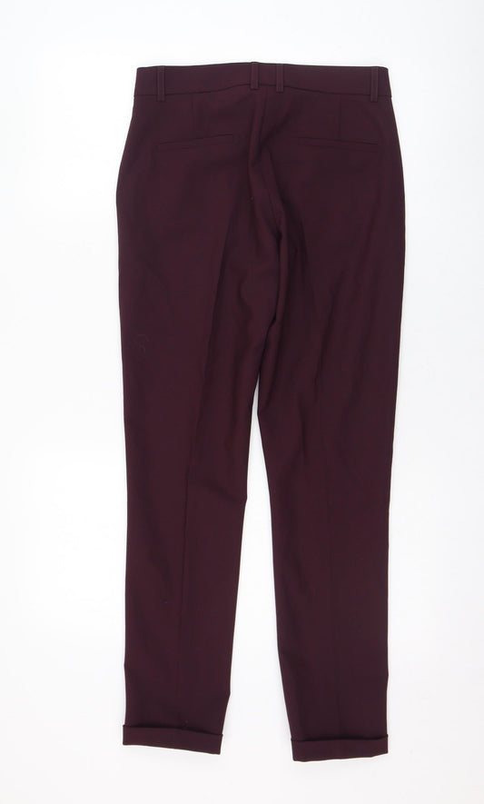 Karen By Simonsen Womens Purple Polyester Trousers Size 34 L27 in Regular Zip