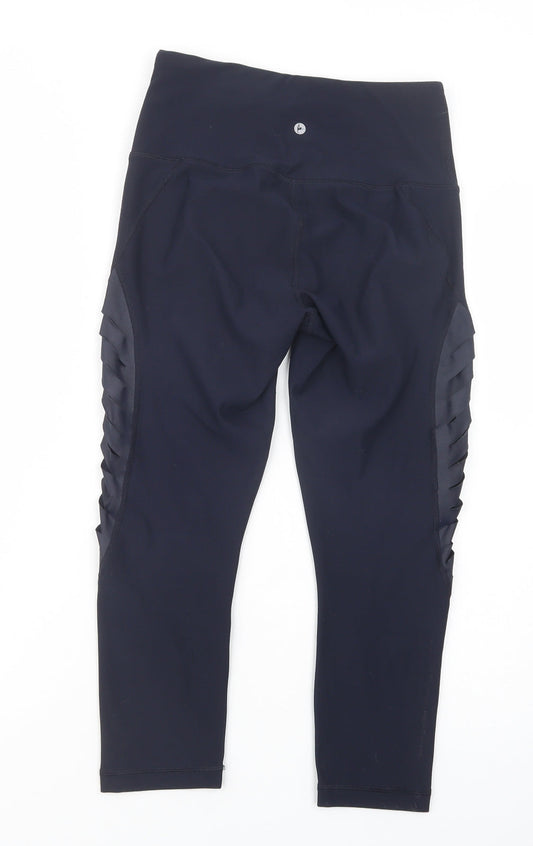 90 Degree Womens Blue Polyester Cropped Leggings Size S L22 in Regular