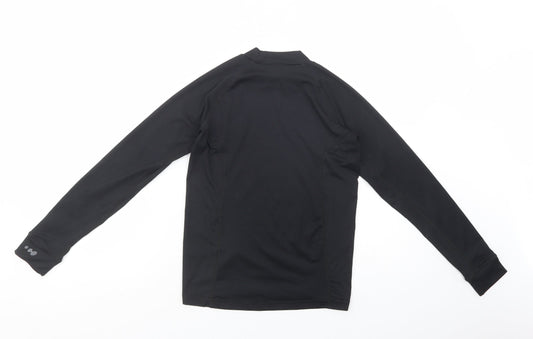 Wed'ze Girls Black Polyester Pullover Polo Size 12 Years Mock Neck Pullover